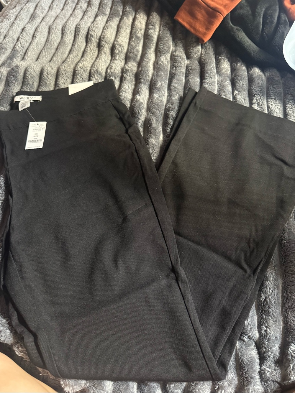 White House Black Market Men's Black Dress Pants - Tailored Straight Leg